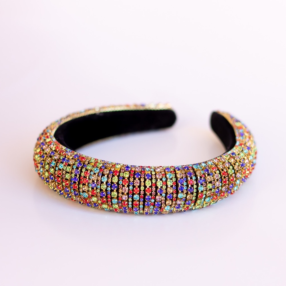 Colorful rhinestone headband rainbow headband